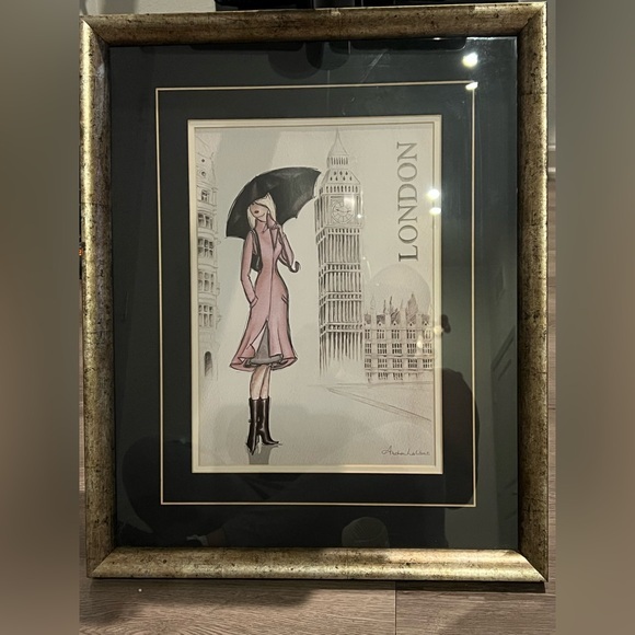 Andrea Laliberte signed “London” print wall art 18”x 22”